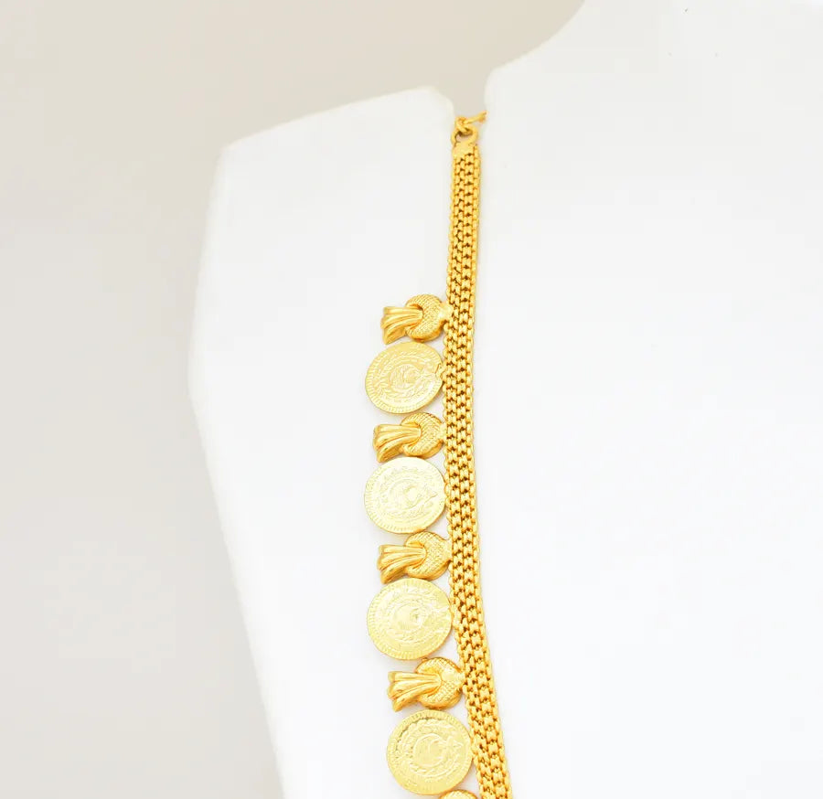 Star & Crescent Kasu Long Necklace - U12281